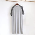 thumbnail image 4 of APEXFWDT Men's Big&Tall V-Neck Nightshirt Raglan Short Sleeve Sleepshirt Loose Fit Comfy Pajama Sleepwear,Dark Gray, 4 of 8
