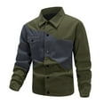 thumbnail image 4 of ZACPNCV Men Wool Loose Fit Loose Vintage Denim Jackets Man Cargo Button Jean Coat, 4 of 5