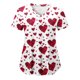 thumbnail image 4 of Pntutb Mujeres de manga corta con cuello en V tops Uniforme de trabajo Día de San Valentín con bolsillos Blusa Pntutb Pntutb-246, 4 of 4