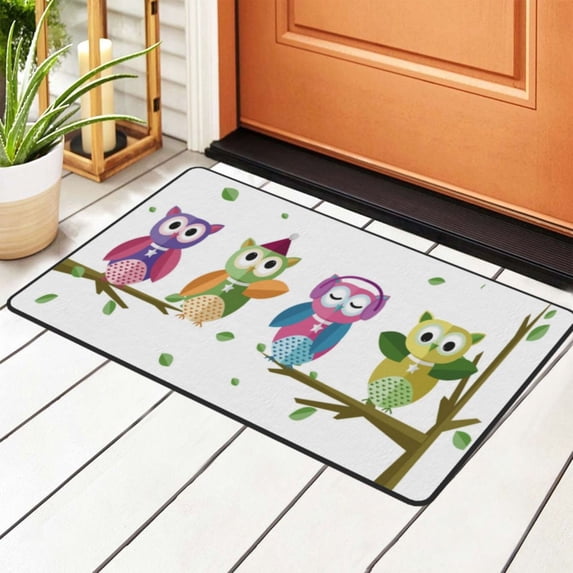 ZICANCN Owls Music Drawing Area Rugs Doormat , Facecloth Non-Slip Floor Mat Rug for Living Room Kitchen Sink Area Indoor Outdoor Entrance 72"x48"