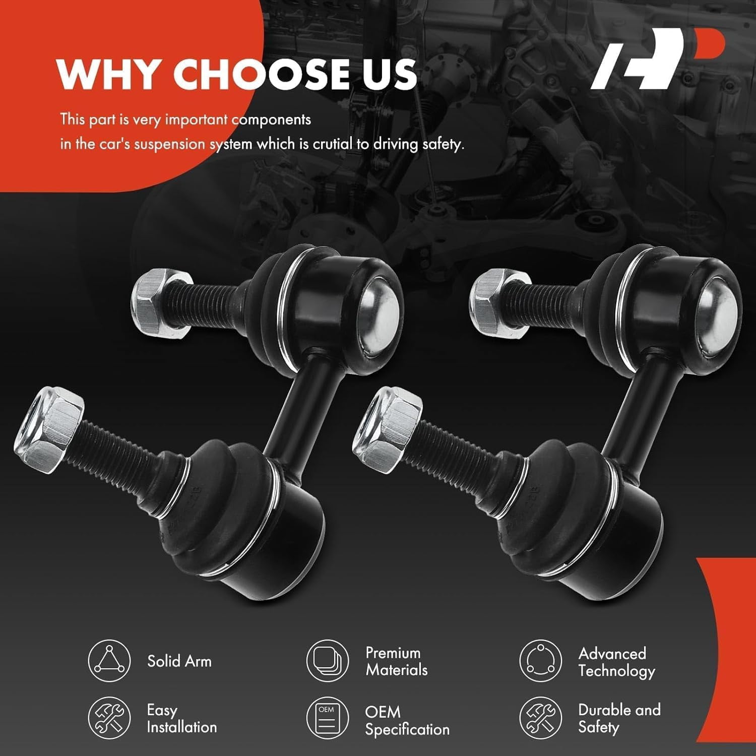 A-Premium 2x Front Sway Bar Links Stabilizer Bar Links, Compatible with Nissan Frontier 2005-2019, Pathfinder 2005-2012, Xterra 2005-2015 & Suzuki Equator 2009-2012, Replace # K80470, K80471