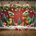 thumbnail image 3 of Festive Dinosaur Christmas Decoration Holiday Banner for Kids Party Indoor Celebration Seasonal Decor, 3 of 9