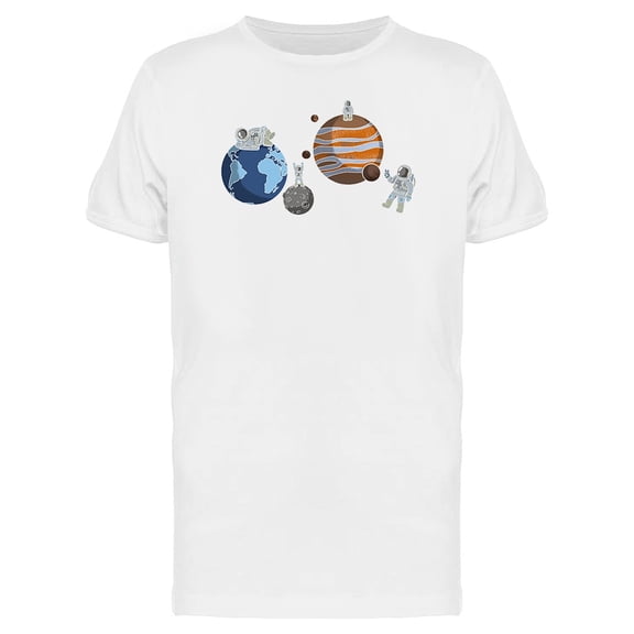 Pluto & Earth With Astronauts Tee Men's -Image by Shutterstock