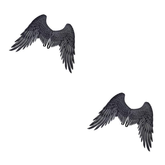 Inteprter Halloween 3D Angel Prop Negro Blanco Carnival Holiday Party Favors con correas elásticas para adultos niños Type1 NO1
