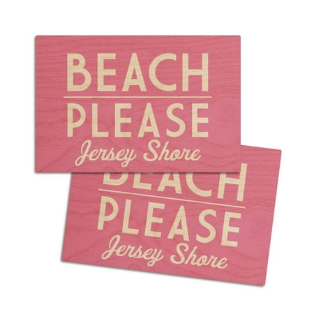 

Jersey Shore Beach Please Simply Said (4x6 Birch Wood Postcards 2-Pack Stationary Rustic Home Wall Decor)