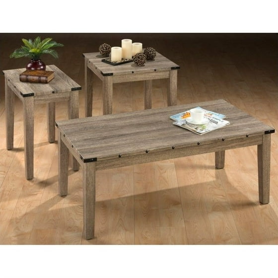 Jofran Taos 3 Piece Coffee Table Set In Oak