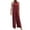 Wine, variant on Tqcoqu Summer Jumpsuit for Women Halter Neck Sleeveless Wide Leg Long Pant Jumpsuit One Piece Outfits,Black,Women's S-XL