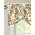 thumbnail image 3 of Christmas Watercolor Gingerbread Window Curtain for Living Room Christmas Kitchen Cabinet Tie-up Valance Curtain Rod Pocket, 3 of 6