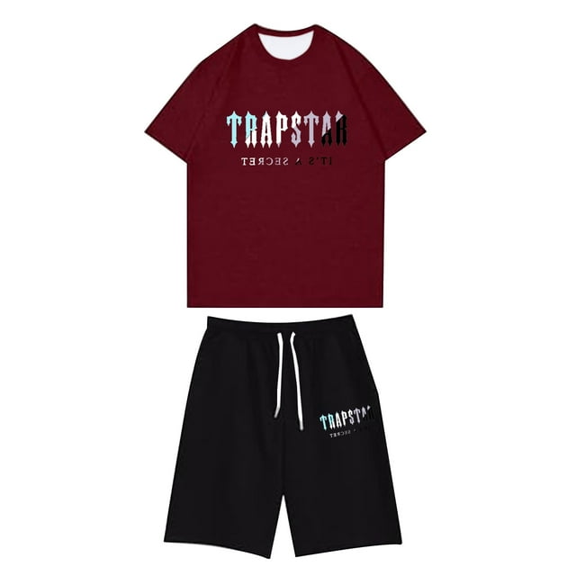 Liyamei Men's Short Sleeve T Shirt And Shorts Two Piece Set With Shirt And Quarter Pants Set