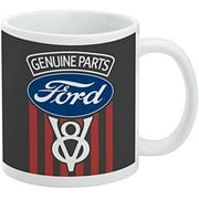 Ford Genuine Parts Ceramic Coffee Mug, Novelty Gift Mugs for Coffee, Tea and Hot Drinks - 11 Oz White Ceramic Coffee Mug