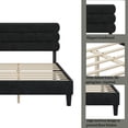 thumbnail image 5 of King Size Bed Frame with Upholstered Fabric Headboard,Mattress Foundation with Wooden Slats Support, Easy Assembly, No Box Spring Needed,Dark Grey, 5 of 9