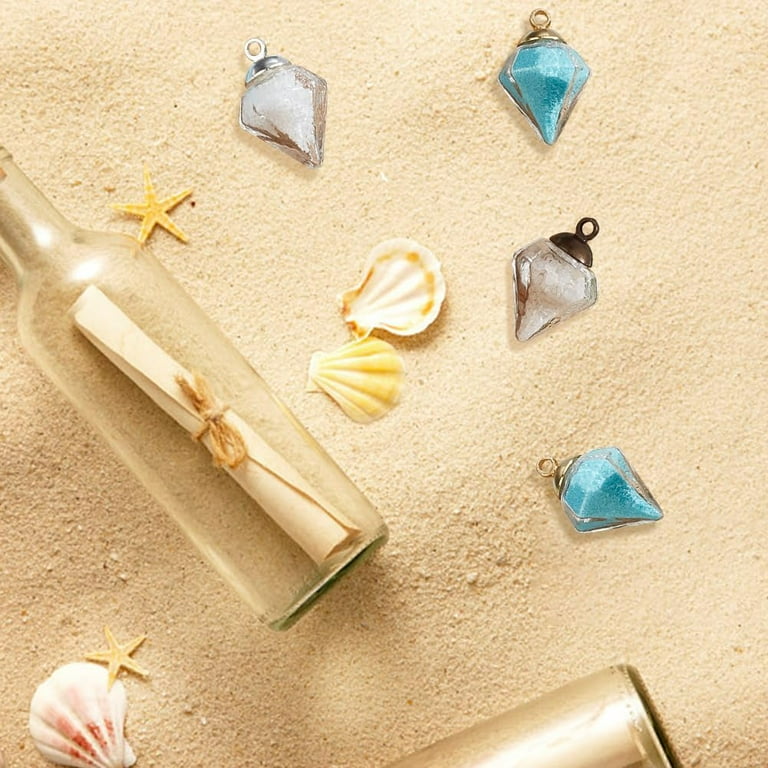 Sets Empty Glass Charms Mini Clear Vial Bottle Pendant Wish Ball