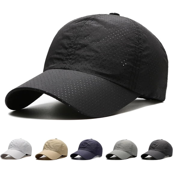 Sunscreen Breathable Baseball Cap, Quick-Dry Running Hat | Quick-dry breathable cap with airflow holes, curved brim, and adjustable fit for running, golf, travel, and daily wear