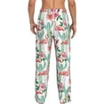 thumbnail image 3 of Goofa Flamingo Flower Printed Soft Pajama Pants for Men, Wide Leg Comfy Casual Lounge Yoga Pants-Medium, 3 of 9