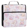thumbnail image 2 of Haosy 3 Ring Zipper Binder with Shoulder Strap Waterproof Trapper Keeper 2 Inch D-Ring 500 Sheets Capacity, Dreamy Teddy Bunnies on Clouds, 2 of 8