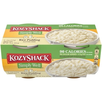 Kozy Shack Simply Well Rice Pudding 4-Pack, 16 oz