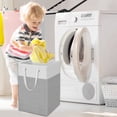 thumbnail image 7 of 4-Pack Extra Large Laundry Basket, Waterproof, Freestanding Laundry Hamper, Collapsible Tall Clothes Hamper with Extended Handles for Clothes Toys, 100L/26.42 gal,Gray & White Blocks, 7 of 7