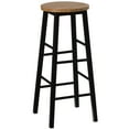 thumbnail image 1 of 28-Inch Rustic Round Solid Wood Counter-Height Bar Stool with Footrest and Durable Steel Frame, Perfect for Dining Room, Kitchen Island and Home Bar - Ideal for Indoor and Outdoor Parties, 1 of 1