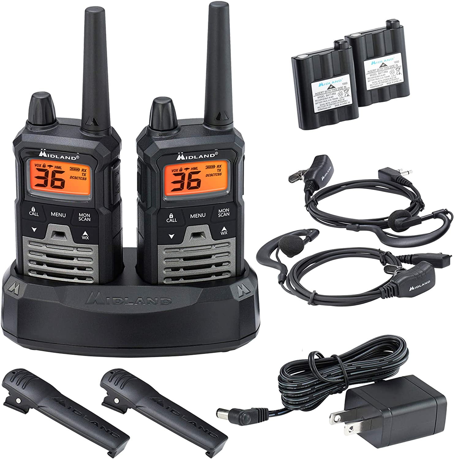 Midland T290vp4 X Talker Gmrs Long Range Walkie Talkie Two Way Radio With Noaa Weather Scan Alert And 121 Privacy Codes Black Silver 2 By Visit The Midland Store Walmart Com