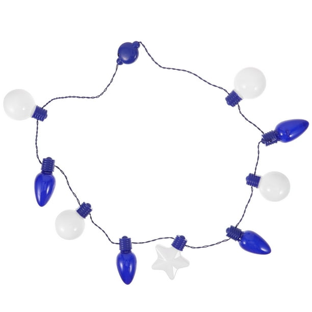 KAKOWELY Collar con bombilla de Hanukkah, accesorio para disfraz de fiesta de Hanukkah, collar con bombilla iluminada, decoración