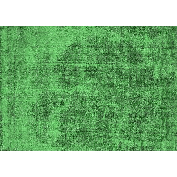 Ahgly Company Indoor Rectangle Oriental Emerald Green Industrial Area Rugs, 7' x 10'