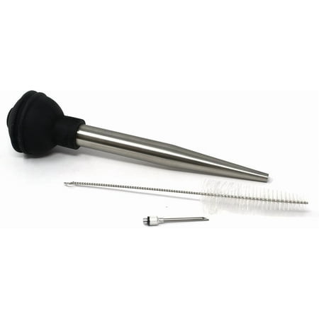 Deluxe Stainless Steel Baster with Injector and Cleaning Brush 11" x 2" x 2"