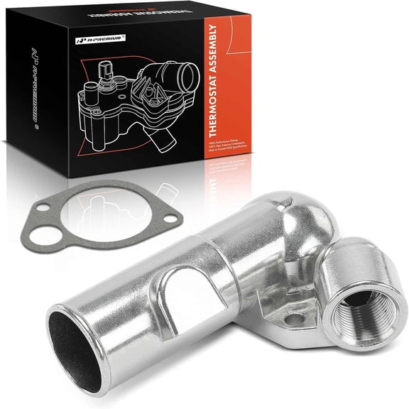 A-Premium F5TZ8592BA Engine Coolant Thermostat Housing Compatible with Select Ford Models - F-150/F-250/F-350 1990-1996, E-150 Econoline/E-250 Econoline/E-350 Econoline 1990-1996, Bronco 1990