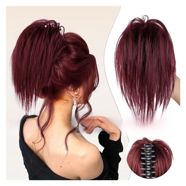 Clip for peluca de gallinero esponjoso for moño de pelo, pelo de niña caliente, estilo perezoso for mujeres y niñas