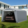 thumbnail image 2 of Costway 10.2' X 20.4' Heavy-Duty Carport Car Canopy Shelter Outdoor Portable Garage Door, 2 of 8