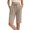 Khaki, variant on Women's Athletic Bermuda Shorts with Pockets, High Waisted Workout Shorts with Drawstring, Comfy Stretchy Yoga Shorts for Gym and Running