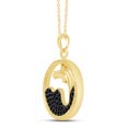 thumbnail image 2 of 1/4ct Black Diamond Dolphin Pendant 18" Necklace in 10K Solid Yellow Gold Finish, 2 of 4