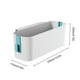 thumbnail image 3 of Cesta de almacenamiento de plástico blanco para mesita de noche con ganchos | Organizador bajo la cama para dormitorios y universidades | Cesta de 33 x 11,4 x 12 cm para libros, teléfono y artículos, 3 of 6