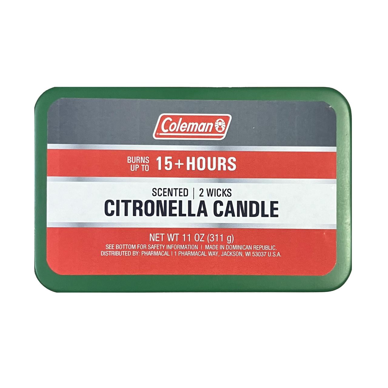 Coleman Citronella Candle 11oz – Outdoor Candle in Retro Cooler Tin – Long-Lasting Decorative Candle for Patio, Camping, Backyard, BBQ & Travel, Green