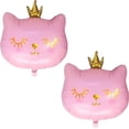 thumbnail image 1 of Globos de gato rosa, decoraciones para fiestas de gatos, 2 piezas de globos de gatito de 30 pulgadas, suministros para fiestas de cumpleaños de gatos de dibujos animados, suministros para fiestas, 1 of 5