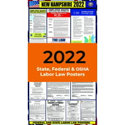 2022 New Hampshire (NH) State Labor Law Poster - State, Federal and OSHA Compliant Laminated Poster - Ideal For Posting In The Workplace - Easy To Read Print - Perfect For Common Rooms And Cafeterias
