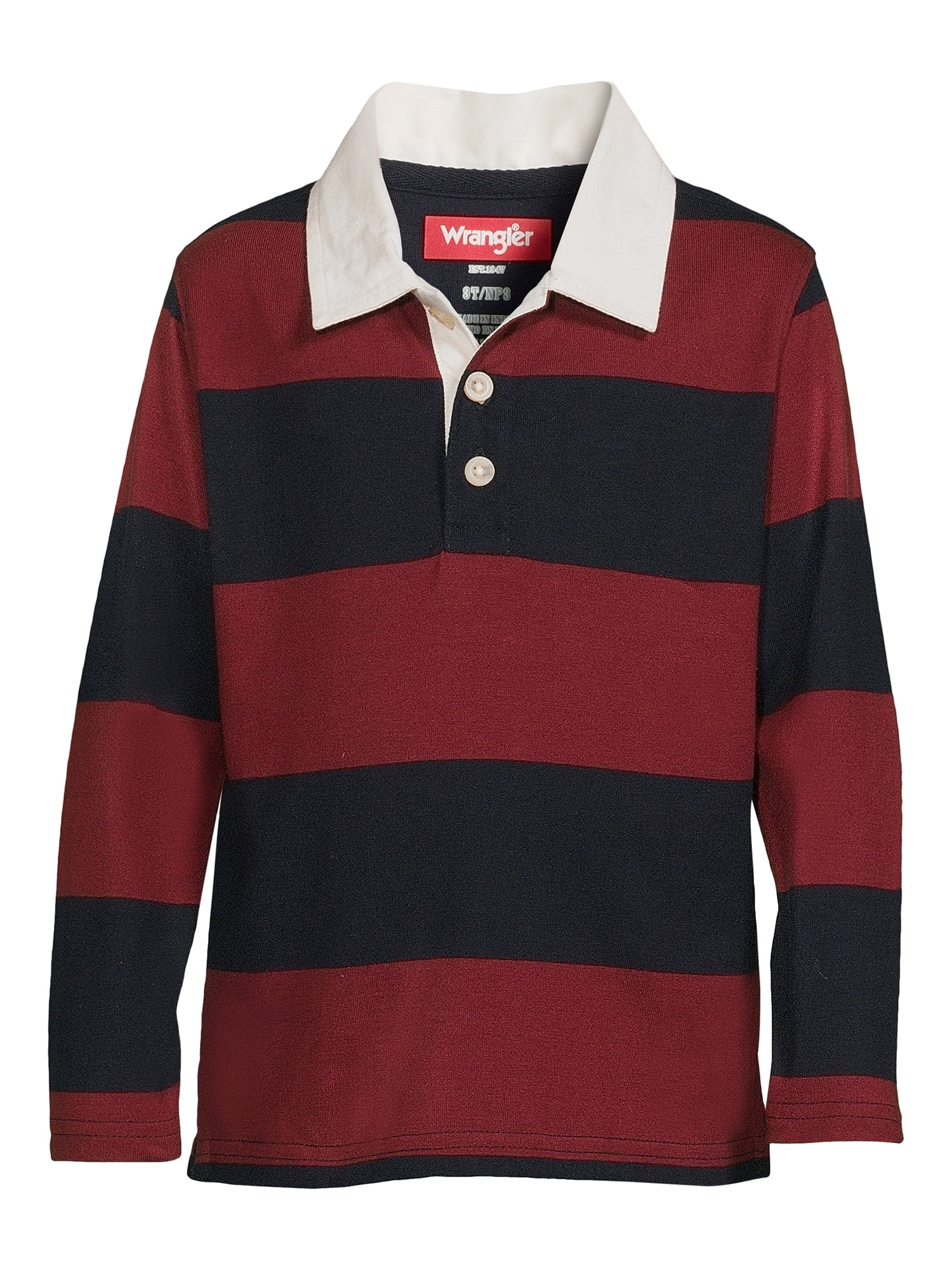Wrangler Toddler Boys’ Long Sleeve Polo Shirt, Size 2T-5T