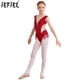 thumbnail image 2 of Traje de baño de gimnasia para niñas, para ballet, baile lírico, con brillantes diamantes de imitación, trajes de patinaje artístico, mono de malla transparente, 2 of 5