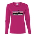 thumbnail image 2 of Wild Bobby Cheerleader Silhouette Girl Sports Women Graphic Long Sleeve Tee, Fuschia, X-Large, 2 of 5