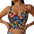 thumbnail image 2 of Uemuo Colorful Pineapples1 Pattern Women's Sports Bra - High Impact Support, Breathable, and Comfortable Athletic Bra for Running, Yoga, and Workouts, 2 of 9