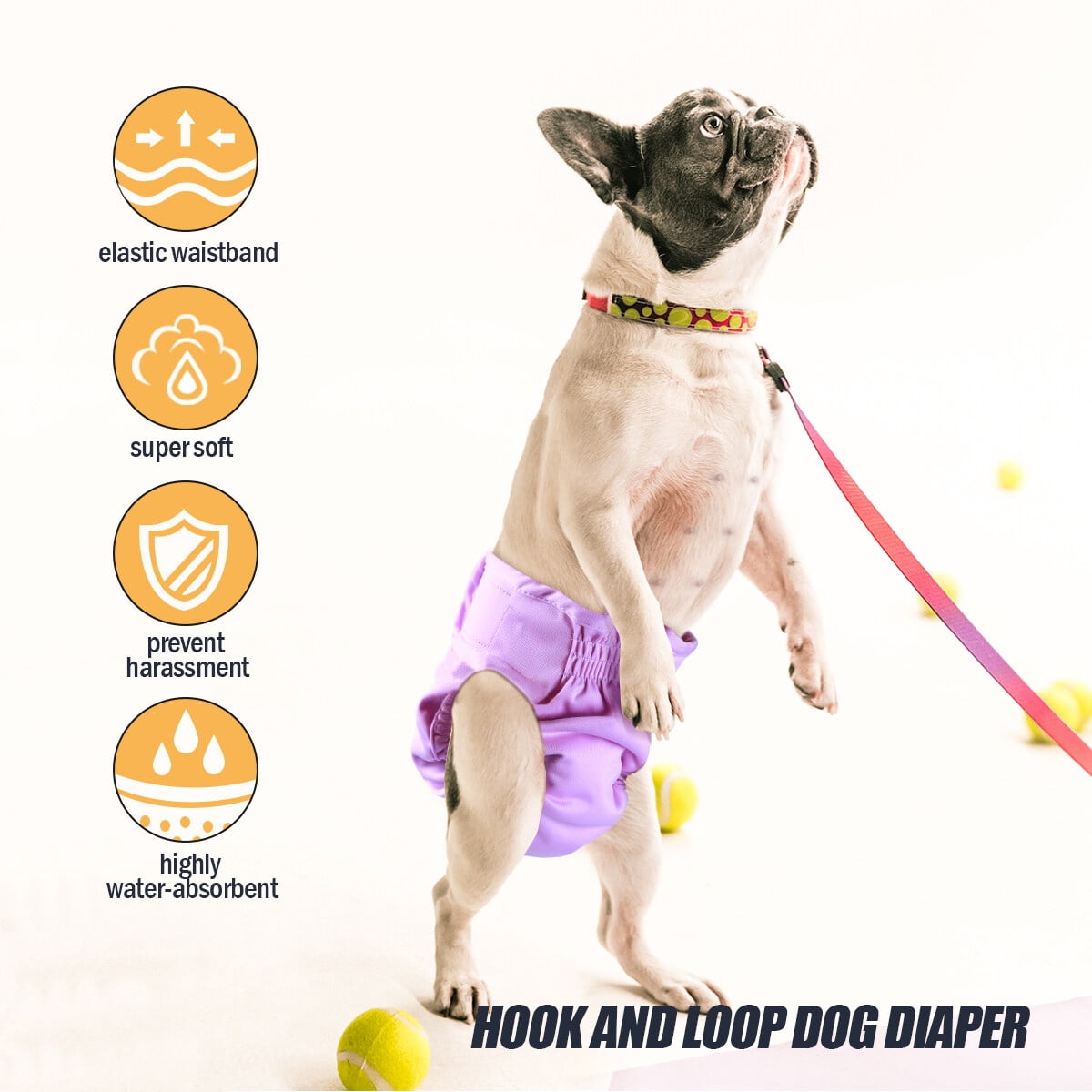 UKCOCO Dog Diaper Pet Female Dog Diaper 2Pack Cotton Incontinence Protection