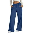 thumbnail image 4 of Resicozy Oversized Wide Leg Sweatpants Women Baggy Lightweight High Waisted Athletic Pants with Pockets Y2k Causal Palazzo Pant Dark Blue M, 4 of 6