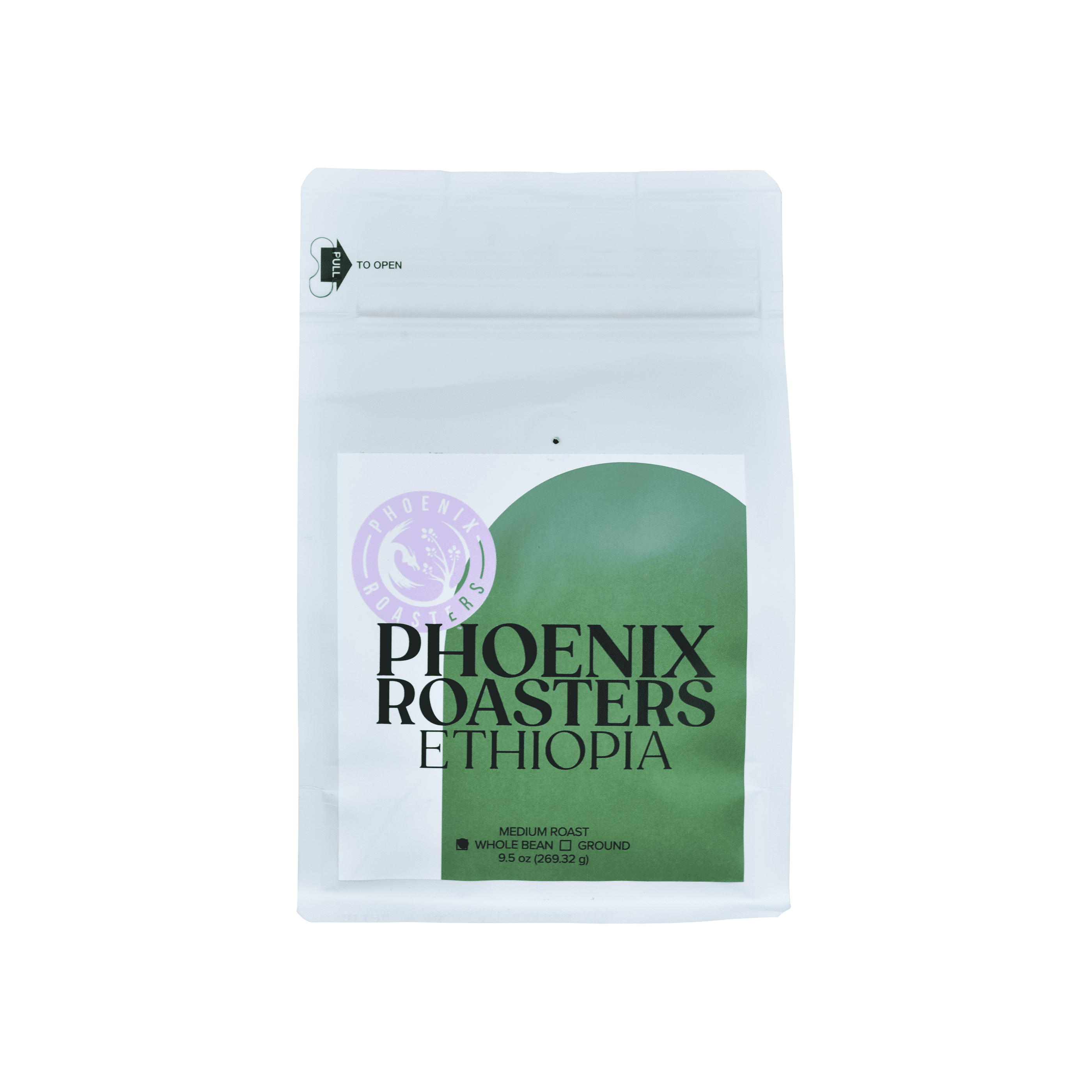 Phoenix Roasters - Ethiopian Organic, Ground Coffee, Medium Roast, 9.5oz
