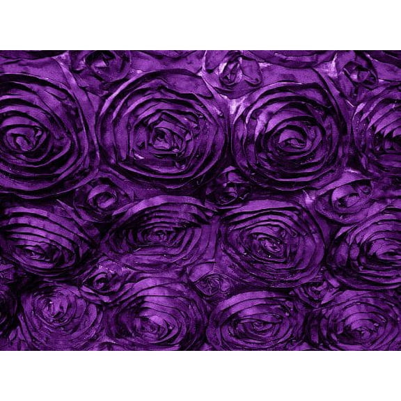 Satin Rosette Purple 60 Inch Fabric by The Yard from The Fabric Exchange