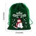 thumbnail image 3 of Lilgiuy Velvet Drawstring Apples Gift Bags Drawstring Pouches with Santa Snowman Penguin Design, Candy Treat Bags for Wedding Gift Christmas Holiday Party Favor (Green), 3 of 6