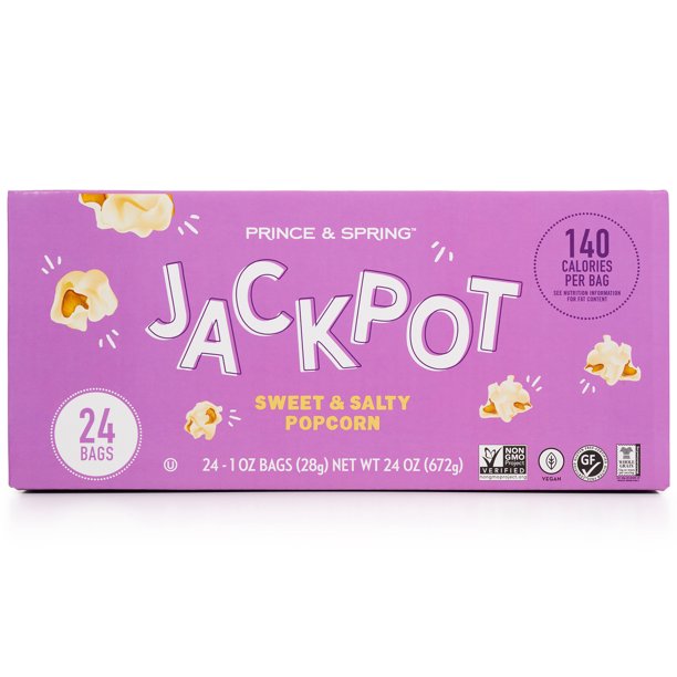 Prince & Spring Jackpot Popcorn Sweet & Salty 24 Bags Single Size