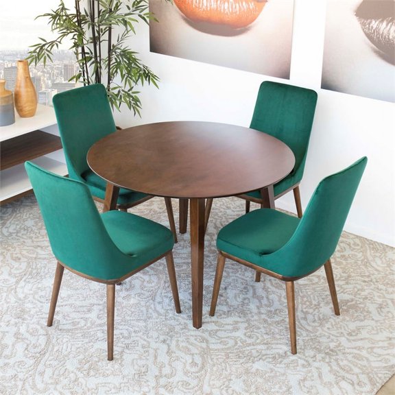 Mid Century Modern Pamela Walnut Dining Set