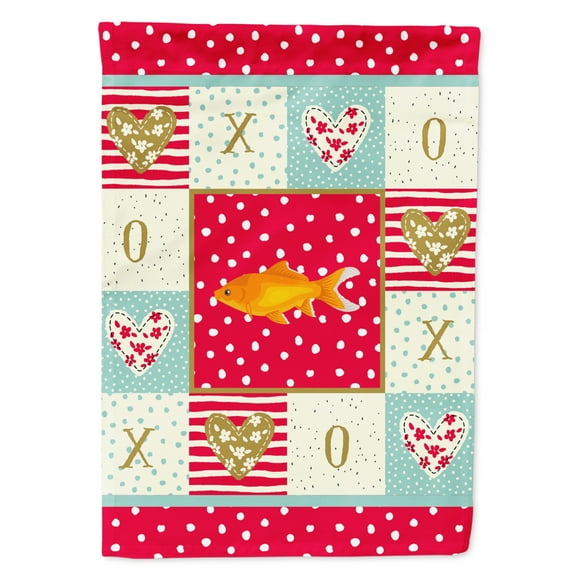 Carolines Treasures CK5473GF Goldfish Common Love Flag Garden Size Small multicolor