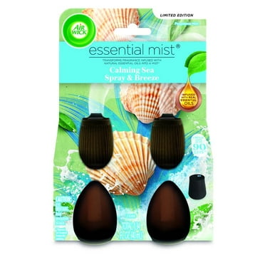 Air Wick Essential Mist Scented Oil Air Freshener Diffuser Refills, Calming Sea Spray and Breeze, 2 Count