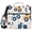 Cartoon Monster Truck, variant on 3 Ring Zipper Binder with Shoulder Strap Waterproof Trapper Keeper 2 Inch D-Ring 500 Sheets Capacity Cute Cartoon Strawberry