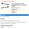 thumbnail image 2 of Inner Tie Rod End Set 2 Piece - Compatible with 2011 - 2015 Dodge Durango 2012 2013 2014, 2 of 2